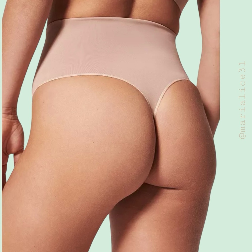 SPANX Women's EcoCare Shaping Thong Underwear 40048R. Small. Vintage Rose. NWT